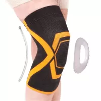 Бандаж на коленный сустав Экотен Heeber H-103 c силиконовым кольцом и пружинными ребрами жесткости 