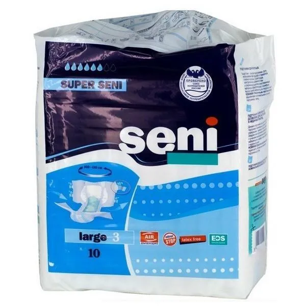 Seni Super Подгузники д/взр Large №10