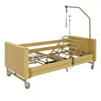 Кровать электрическая MED-MOS YG-1 ЛДСП светлое дерево с металлическими ламелями и регулировкой высоты