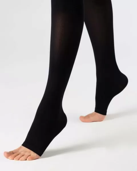 Чулки компрессионные OFA BAMBERG Classic унисекс 1 класс компрессии с открытым носком и гладкой резинкой цвет черные 