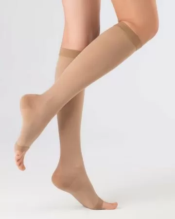 Гольфы компрессионные OFA BAMBERG Classic унисекс с открытым носком 2 класс компрессии цвет бежевый 