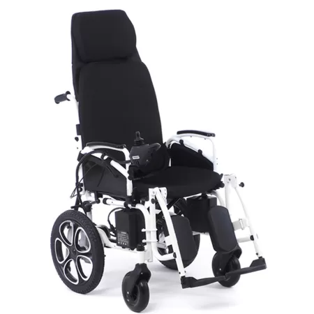Кресло-коляска с электроприводом MET COMFORT 85 складная, с регулировкой угла наклона спинки и подножек