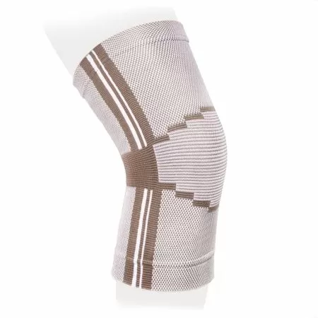 Бандаж на коленный сустав Экотен Ttoman KS-E02 с пружинными ребрами жесткости, бежевый 