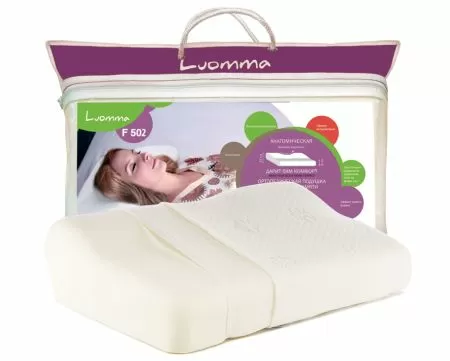 Подушка ортопедическая Luomma Lum F-502, с эффектом памяти и выемкой под плечо, валики 12 и 6 см