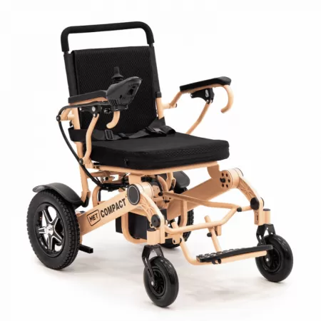 Кресло-коляска с электроприводом MET Compact 35 с алюминиевой рамой, бежевая