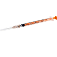 Шприц однократного применения 3-х компонентный  1 мл инсулиновый, упаковка 100 штук