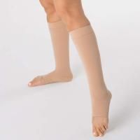 Гольфы компрессионные Evolution ТК.910 унисекс 2 класс компрессии с открытым носком цвет бежевый