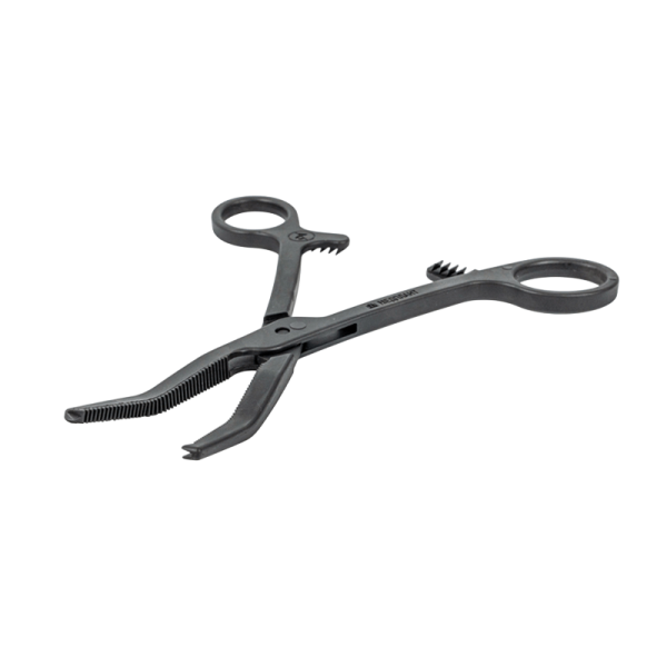 Зажим Кохера кровоостанавливающий изогнутый одноразовый стерильный 160 мм МЕДПЛАНТ артикул 1203