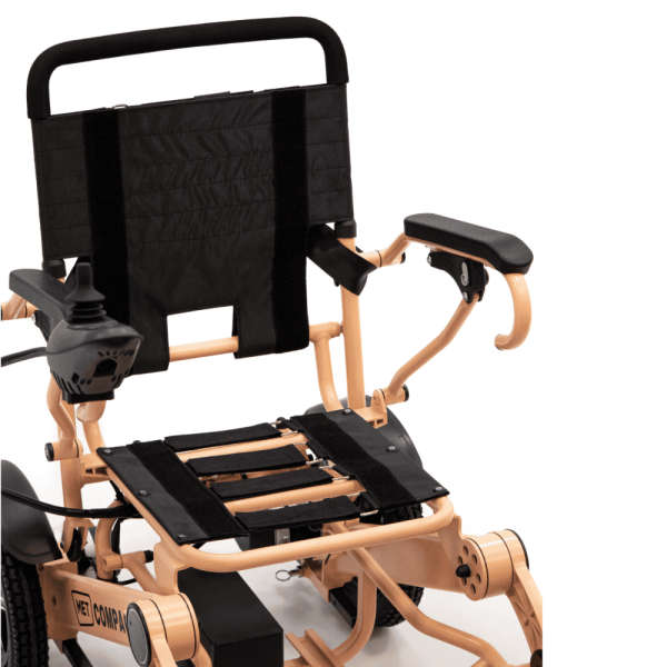 Кресло-коляска с электроприводом MET Compact 35 с алюминиевой рамой, бежевая